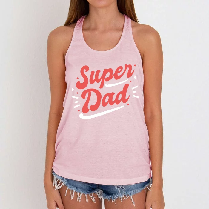 Super Dad Fathers Day Women's Knotted Racerback Tank