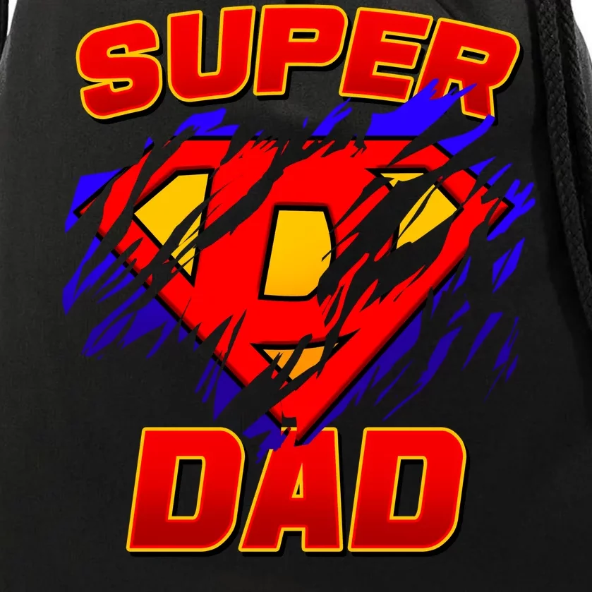 Super Dad Ripped Logo Drawstring Bag