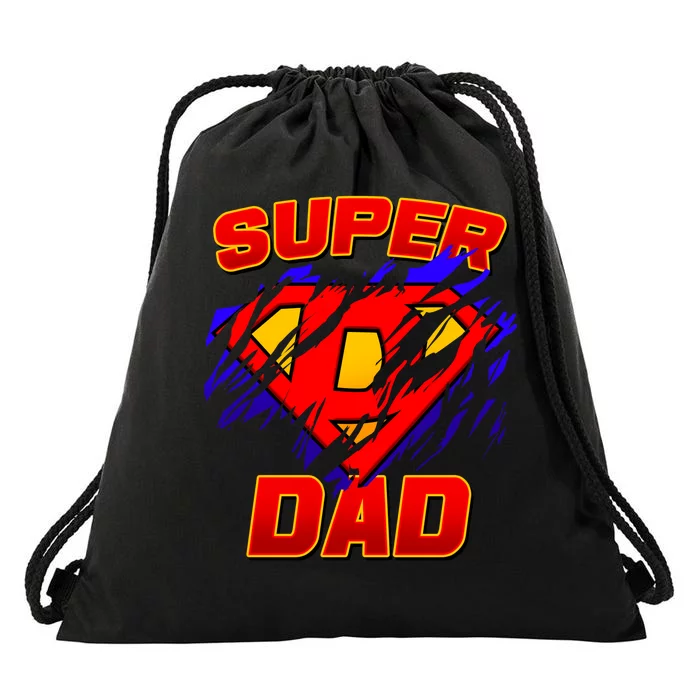 Super Dad Ripped Logo Drawstring Bag