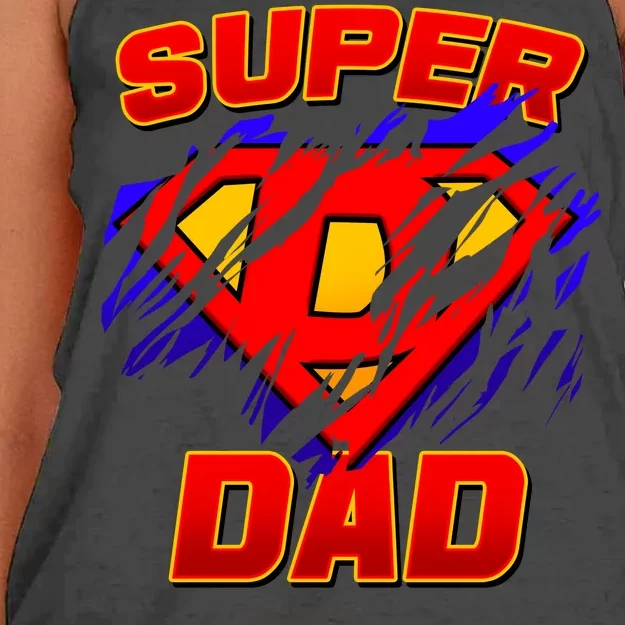 Super Dad Ripped Logo Women's Knotted Racerback Tank