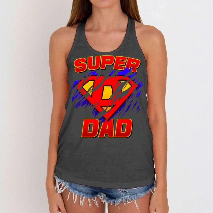 Super Dad Ripped Logo Women's Knotted Racerback Tank