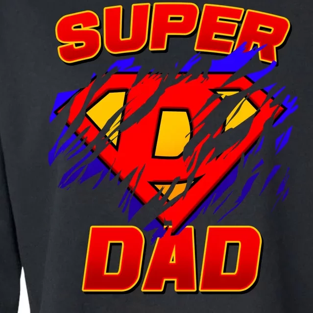 Super Dad Ripped Logo Cropped Pullover Crew