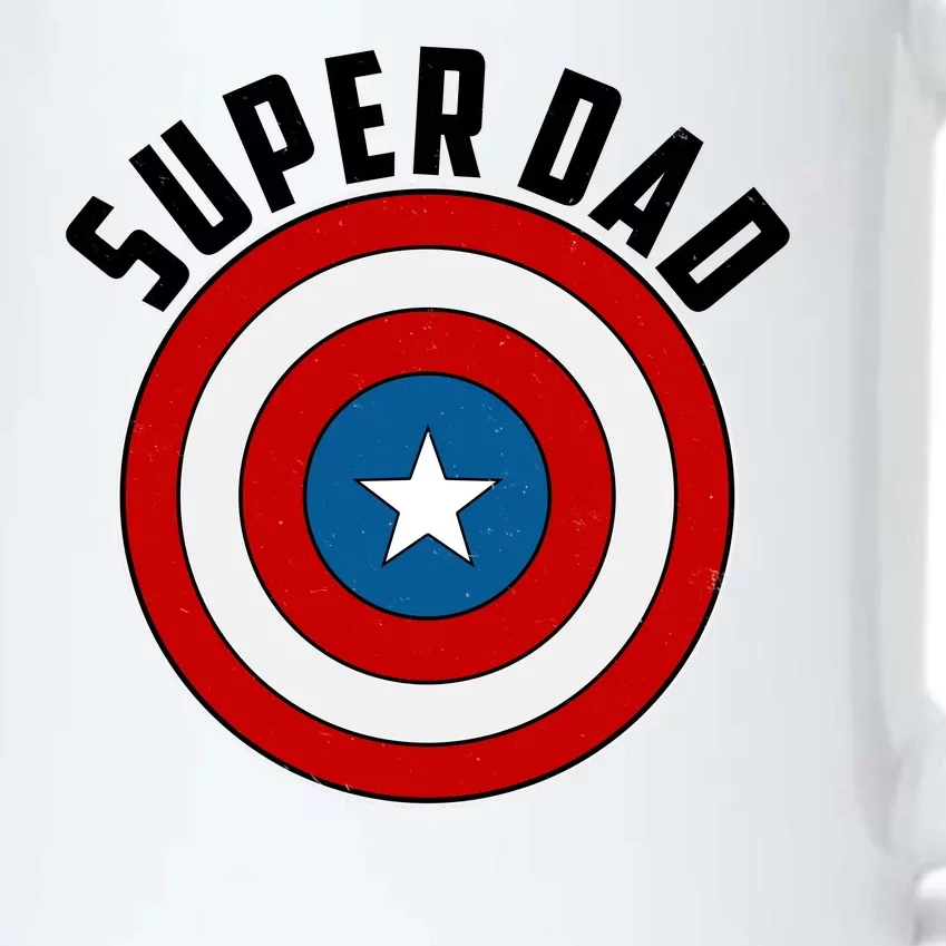 Super Dad Superhero Shield Father's Day Black Color Changing Mug