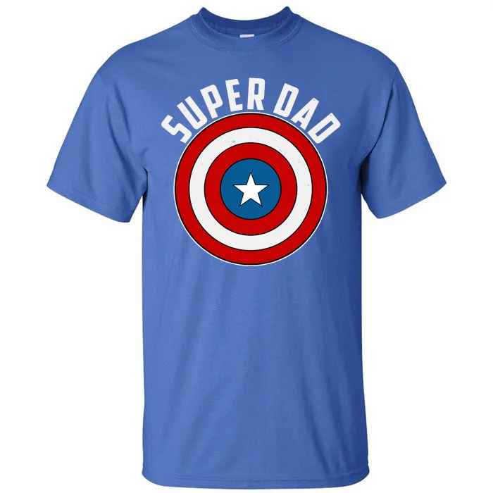 Super Dad Superhero Shield Father's Day Tall T-Shirt