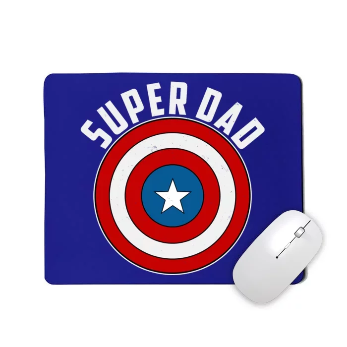 Super Dad Superhero Shield Father's Day Mousepad