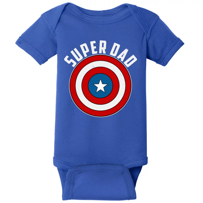 Super Dad Superhero Shield Father's Day Baby Bodysuit