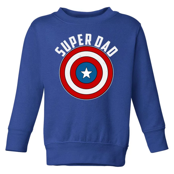 Super Dad Superhero Shield Father's Day Toddler Sweatshirt