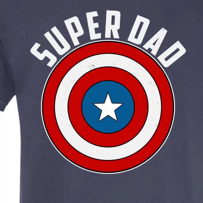 Super Dad Superhero Shield Father's Day Garment-Dyed Heavyweight T-Shirt