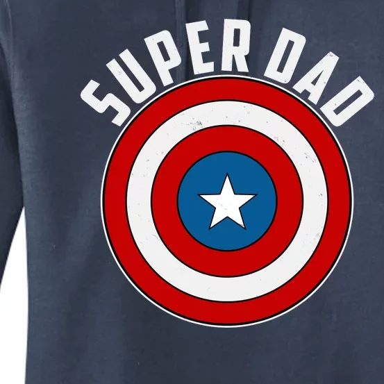 Super Dad Superhero Shield Father's Day Women's Pullover Hoodie