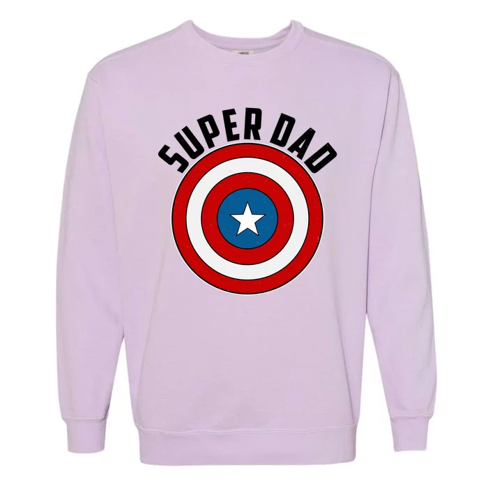 Super Dad Superhero Shield Father's Day Garment-Dyed Sweatshirt