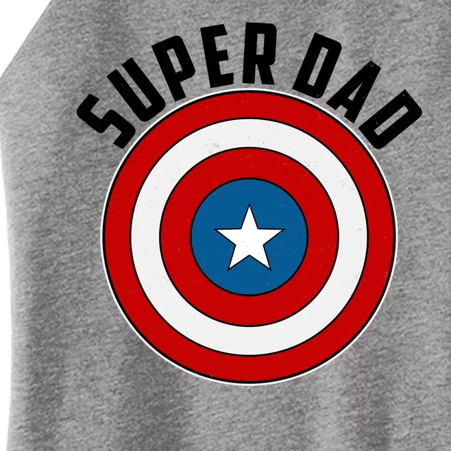 Super Dad Superhero Shield Father's Day Women’s Perfect Tri Rocker Tank