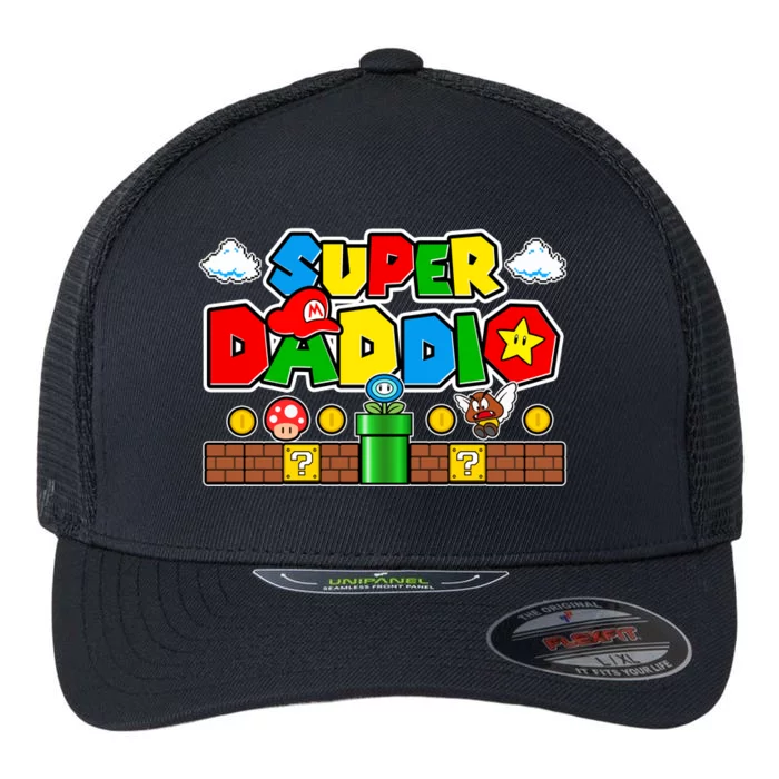 Super Daddio Dad Video Gamer Flexfit Unipanel Trucker Cap