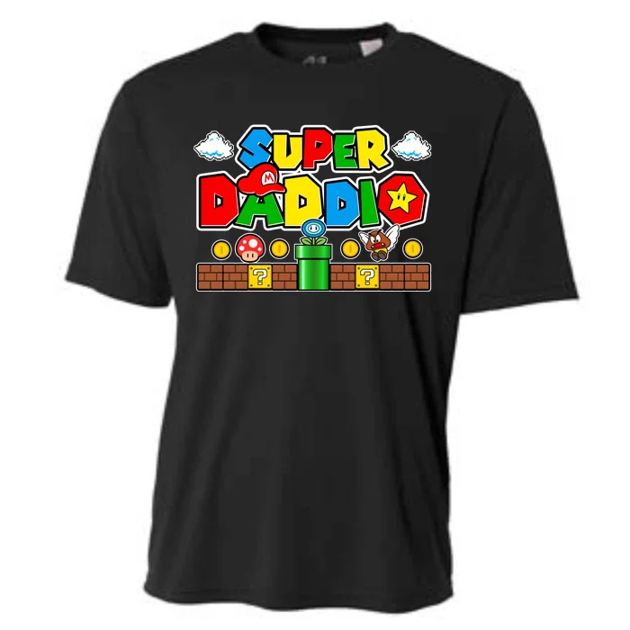 Super Daddio Dad Video Gamer Cooling Performance Crew T-Shirt