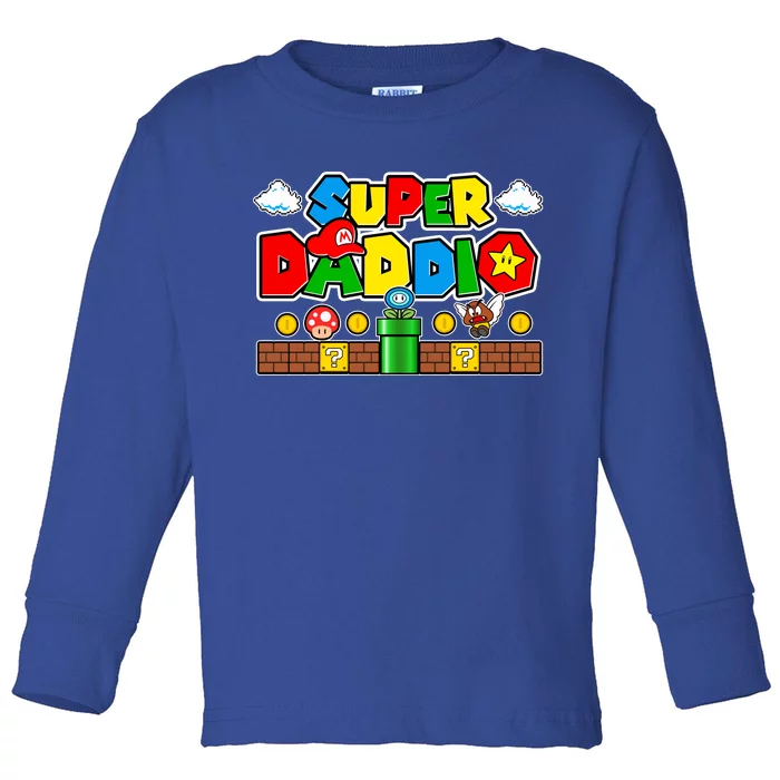 Super Daddio Dad Video Gamer Toddler Long Sleeve Shirt