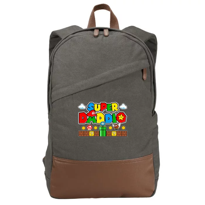 Super Daddio Dad Video Gamer Cotton Canvas Backpack