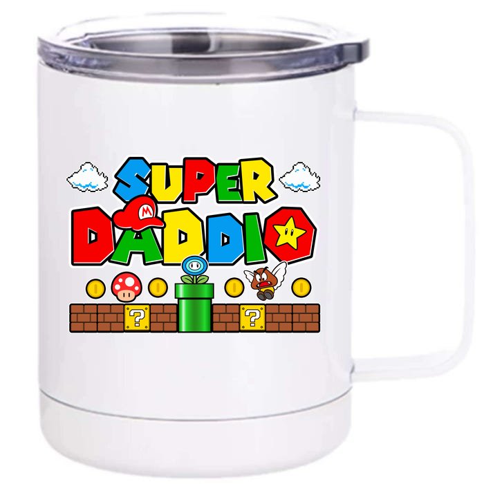 Super Daddio Dad Video Gamer Front & Back 12oz Stainless Steel Tumbler Cup