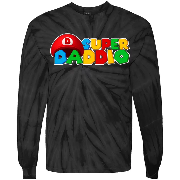 Super Daddio Gamer Dad Tie-Dye Long Sleeve Shirt