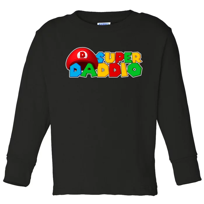 Super Daddio Gamer Dad Toddler Long Sleeve Shirt