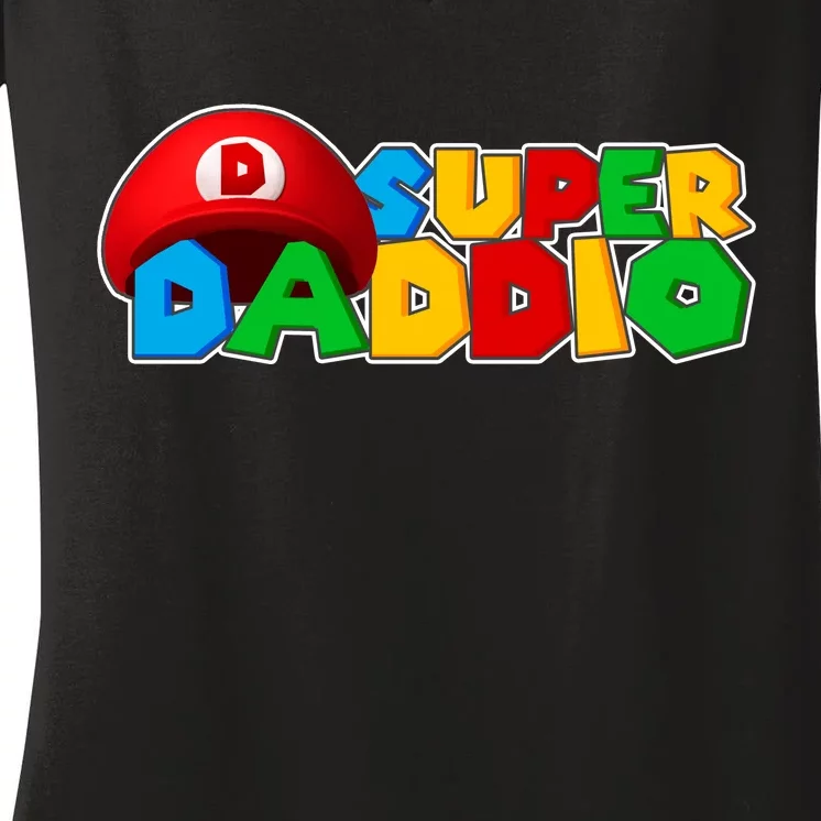 Super Daddio Gamer Dad Women's V-Neck T-Shirt