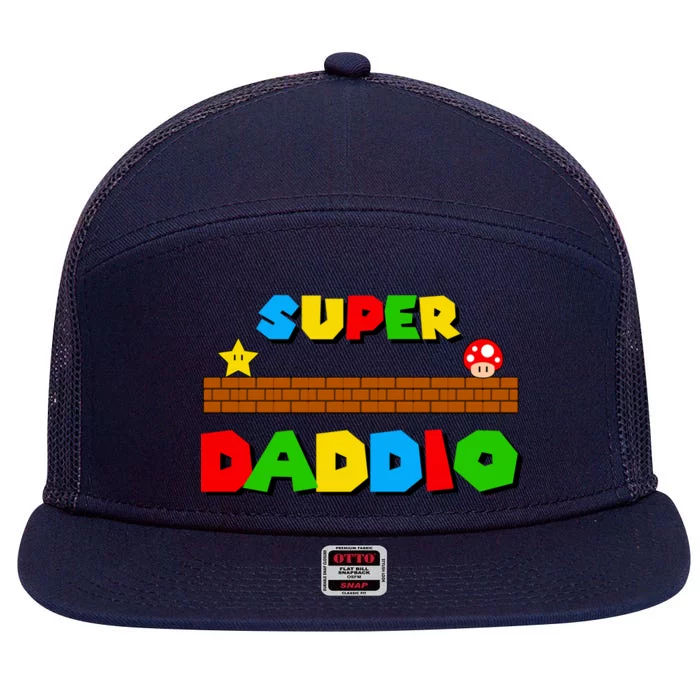 Super Daddio Retro Video Game 7 Panel Mesh Trucker Snapback Hat