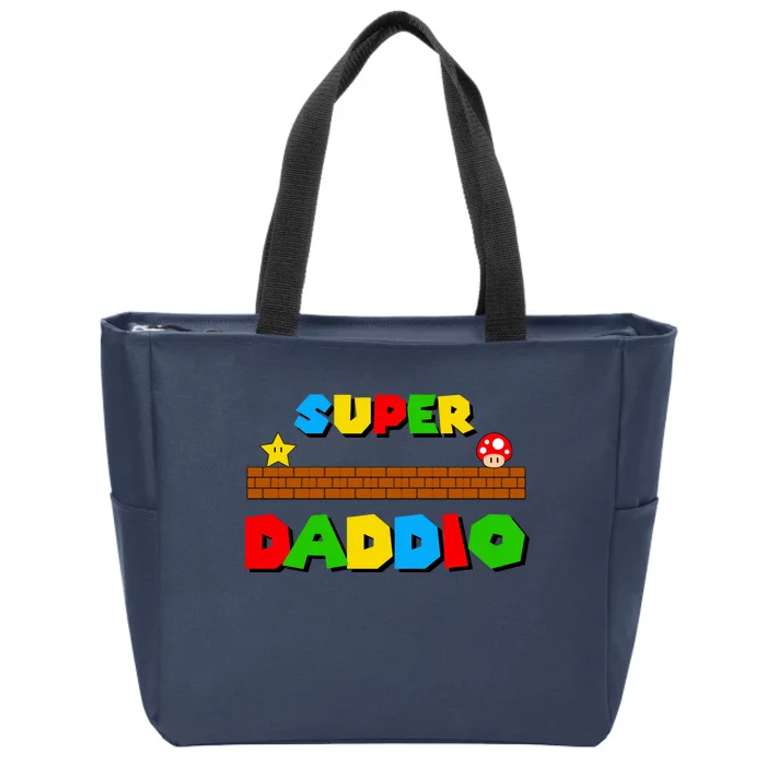 Super Daddio Retro Video Game Zip Tote Bag