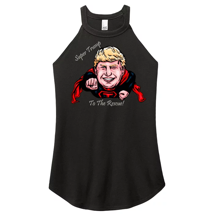 Super Donald Trump To The Rescue Women’s Perfect Tri Rocker Tank