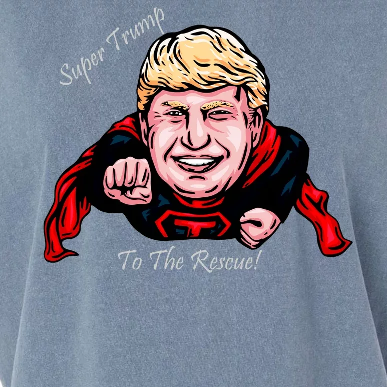 Super Donald Trump To The Rescue Garment-Dyed Women's Muscle Tee