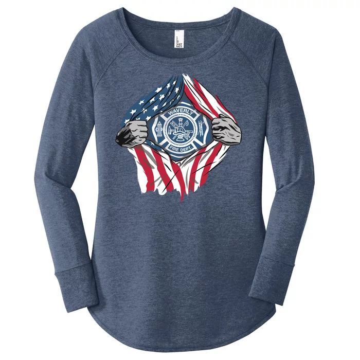 Super Fireman USA Women's Perfect Tri Tunic Long Sleeve Shirt