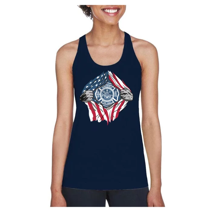 Super Fireman USA Women's Racerback Tank