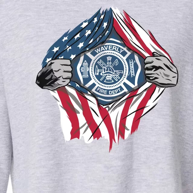 Super Fireman USA Cropped Pullover Crew