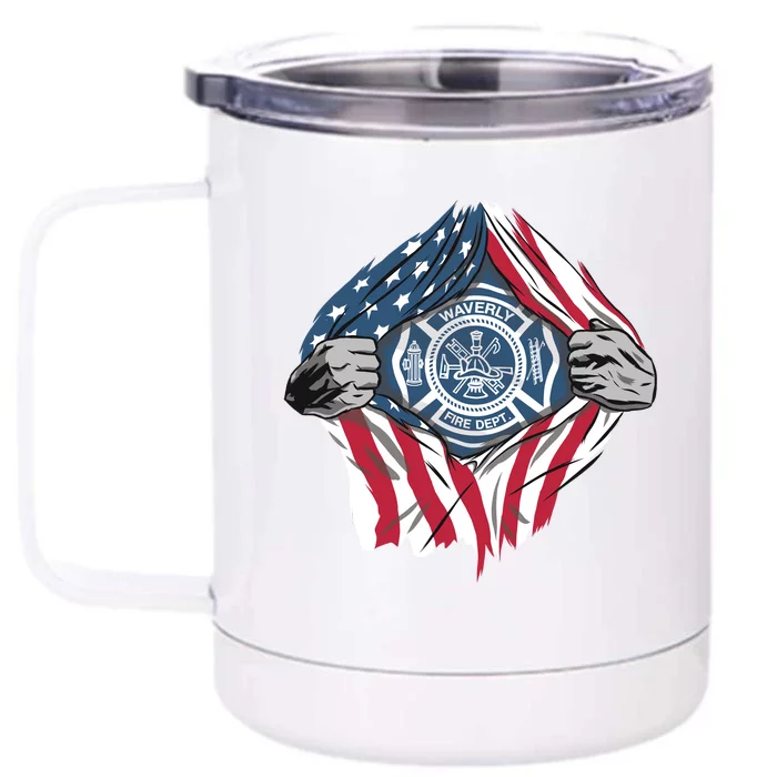 Super Fireman USA Front & Back 12oz Stainless Steel Tumbler Cup