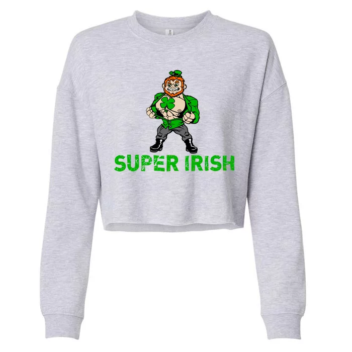 Super Irish Cloverleaf St. Patrick's Day Cropped Pullover Crew