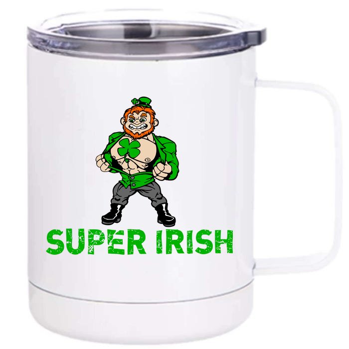 Super Irish Cloverleaf St. Patrick's Day Front & Back 12oz Stainless Steel Tumbler Cup