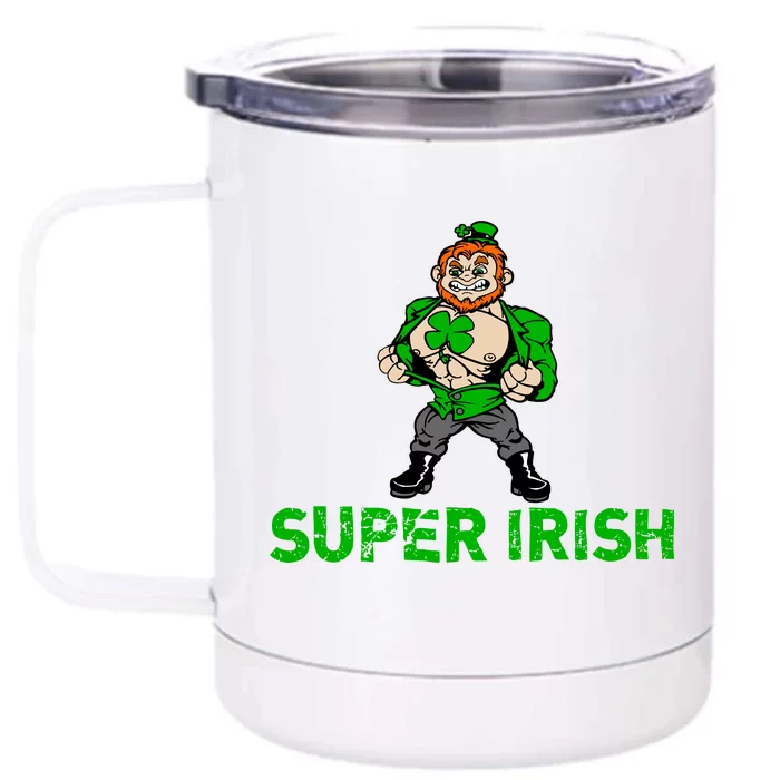 Super Irish Cloverleaf St. Patrick's Day Front & Back 12oz Stainless Steel Tumbler Cup