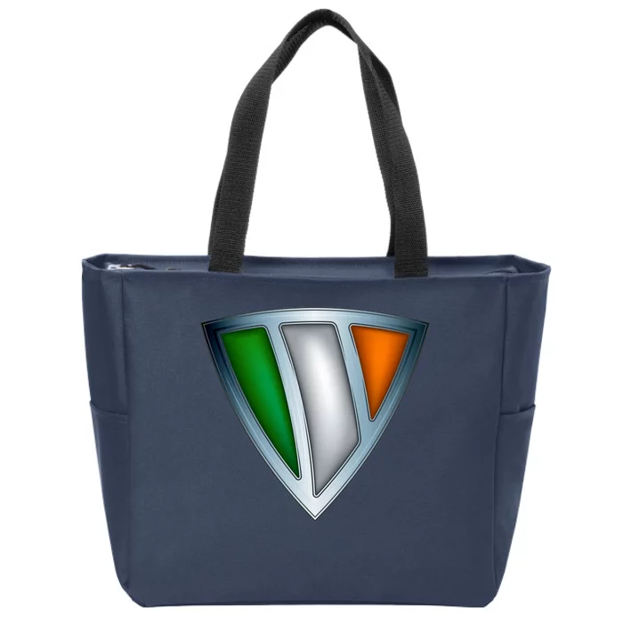 Super Irish Ireland Steel Shield Zip Tote Bag