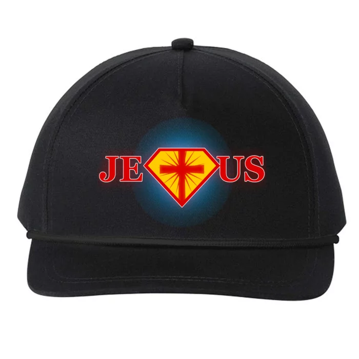 Super Jesus Superhero Comic Logo Snapback Five-Panel Rope Hat