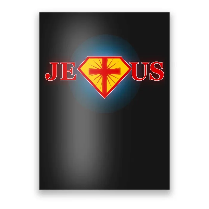 Super Jesus Superhero Comic Logo Poster