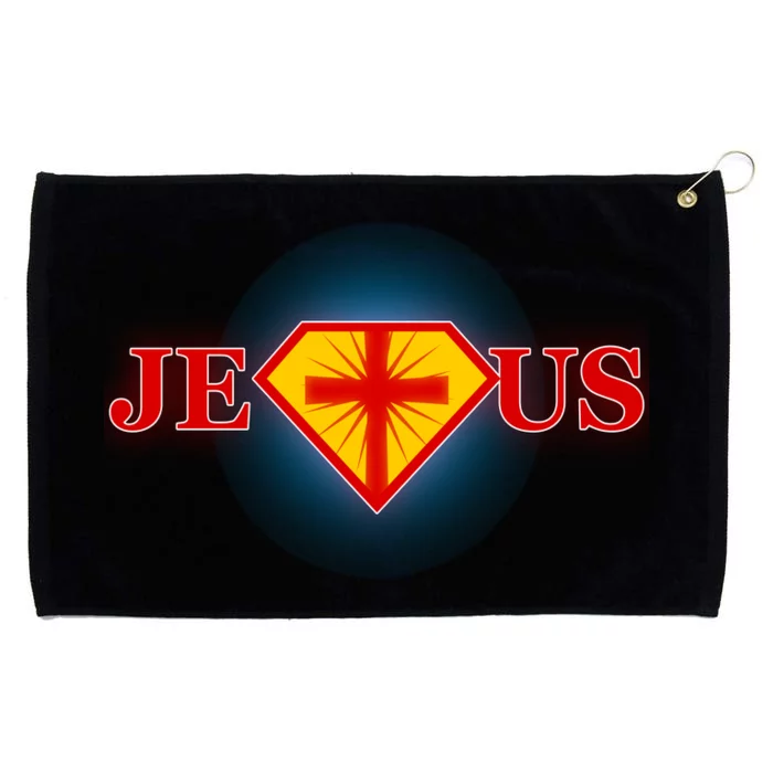 Super Jesus Superhero Comic Logo Grommeted Golf Towel