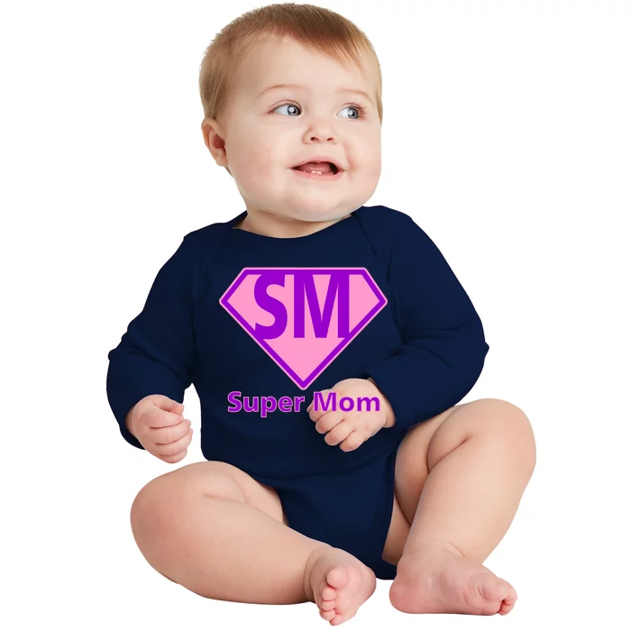 Super Mom Baby Long Sleeve Bodysuit