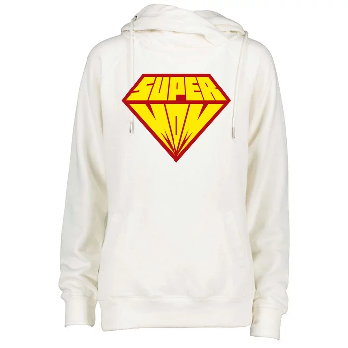 Super Mom Comic Superhero Womens Funnel Neck Pullover Hood