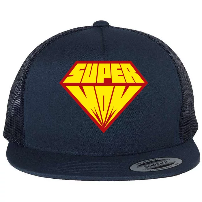 Super Mom Comic Superhero Flat Bill Trucker Hat