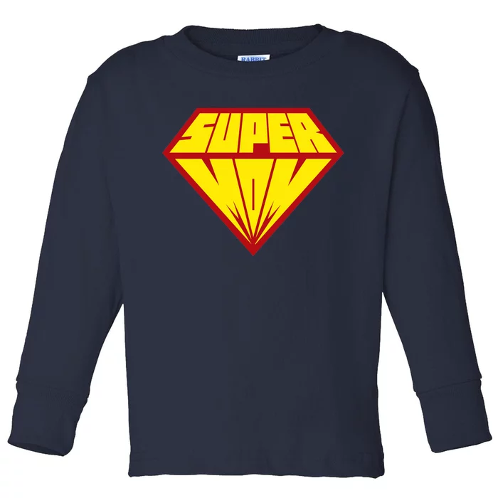 Super Mom Comic Superhero Toddler Long Sleeve Shirt