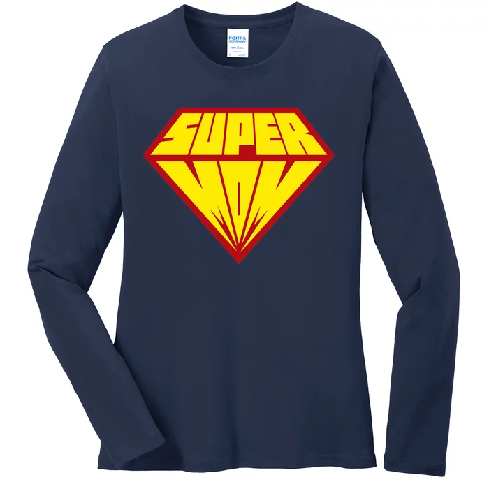 Super Mom Comic Superhero Ladies Long Sleeve Shirt