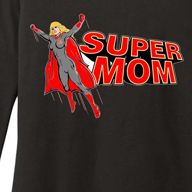 Super Mom Figure Womens CVC Long Sleeve Shirt