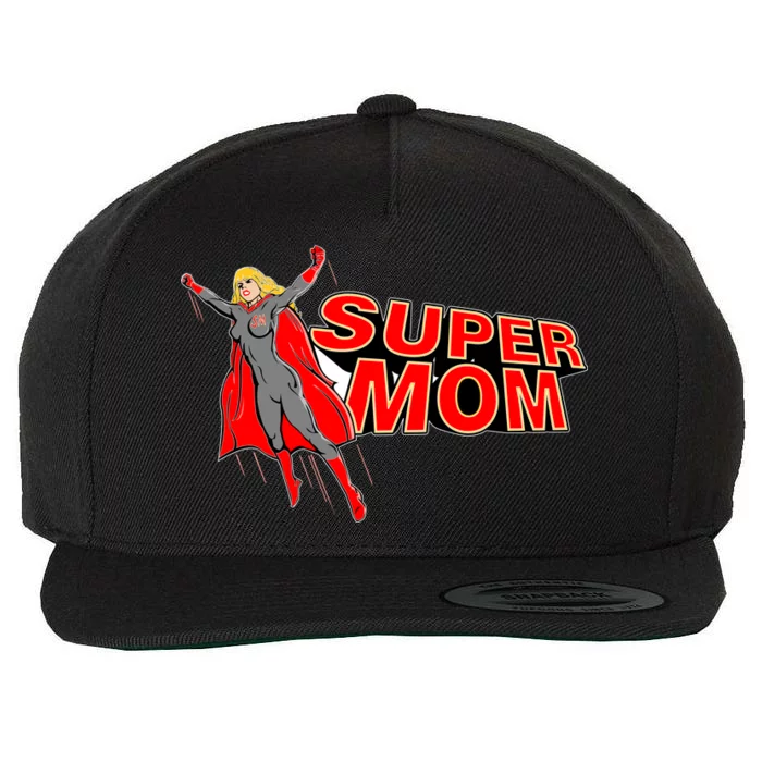 Super Mom Figure Wool Snapback Cap