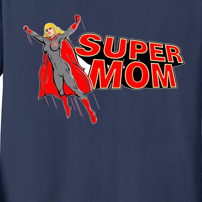 Super Mom Figure Kids Long Sleeve Shirt