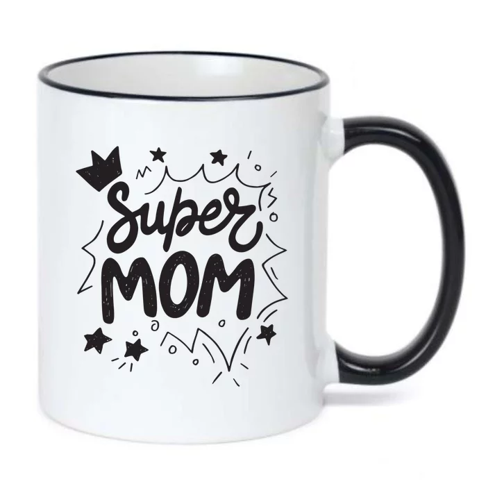 Super Mom Mothers Day Black Color Changing Mug