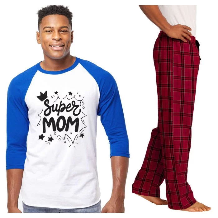 Super Mom Mothers Day Raglan Sleeve Pajama Set