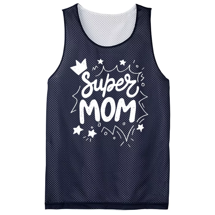 Super Mom Mothers Day Mesh Reversible Basketball Jersey Tank