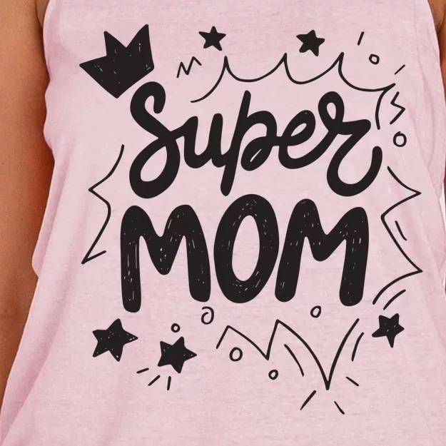 Super Mom Mothers Day Women's Knotted Racerback Tank